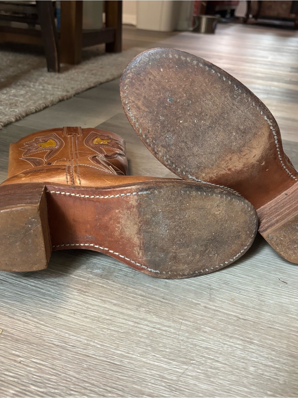 Vintage 1990s Frye Sabrina Flower Campus Western Cowgirl Boots Size 7 - Picture 5 of 8